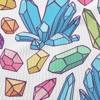 Colorful Crystal Rough Stone Birdseye Piqué