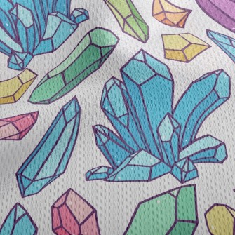 Colorful Crystal Rough Stone Athletic Mesh Flat Back