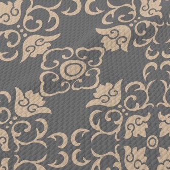 Retro Flower-shaped Damask Birdseye Piqué