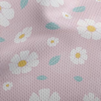 Pure White Flower Athletic Mesh Flat Back