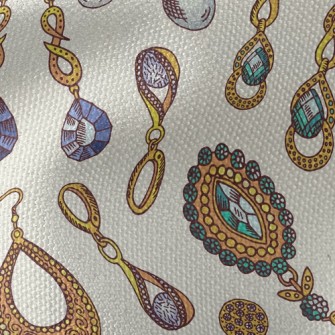 Gold Edge Crystal Earrings Waterproof Canvas