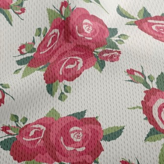 Bright Big Rose Athletic Mesh Flat Back