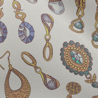 Gold Edge Crystal Earrings Chiffon