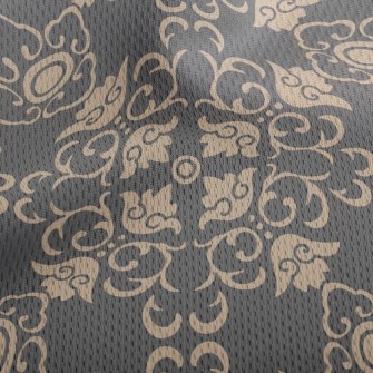 Retro Flower-shaped Damask Athletic Mesh Flat Back