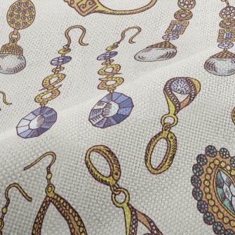 Gold Edge Crystal Earrings Performance Linen