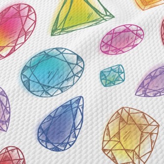 Doodle Colorful Little Gems Birdseye Piqué