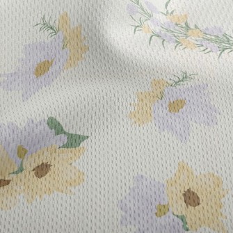 Gentle Bicolor Flowers Athletic Mesh Flat Back