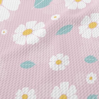 Pure White Flower Birdseye Piqué