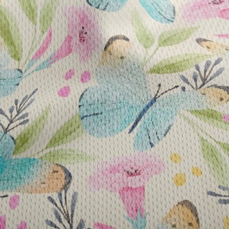 Watercolor Beautiful Butterfly Athletic Mesh Flat Back