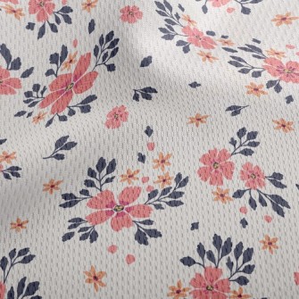 Soft Two-color Flowers Athletic Mesh Flat Back