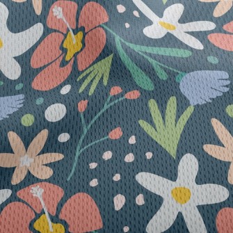 Tropical Rainforest Hibiscus F Athletic Mesh Flat Back