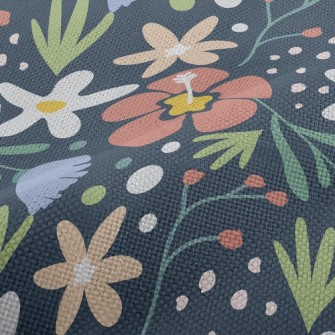 Tropical Rainforest Hibiscus F Performance Linen