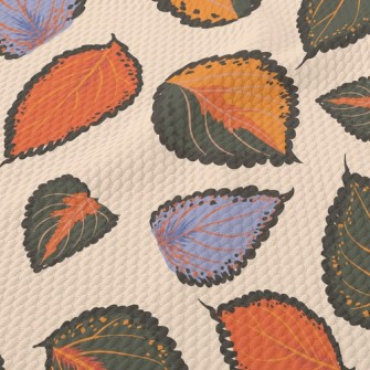 Fantasy Bicolor Leaves Birdseye Piqué