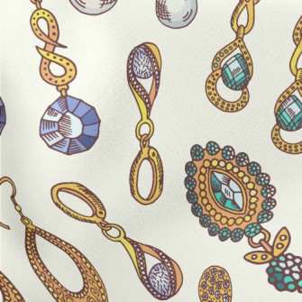 Gold Edge Crystal Earrings Stretch Ponte