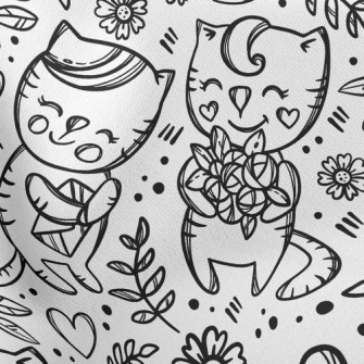 Shy Dating Cat Couple Stretch Ponte