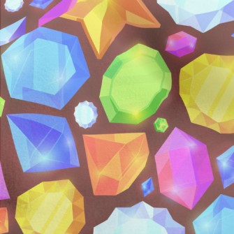 Dazzling Shaped Gems Micro Fleece