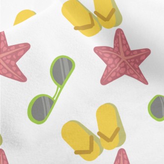 Beach Shoes Glasses Starfish Micro Fleece