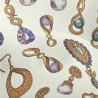 Gold Edge Crystal Earrings Lightweight Performance Linen