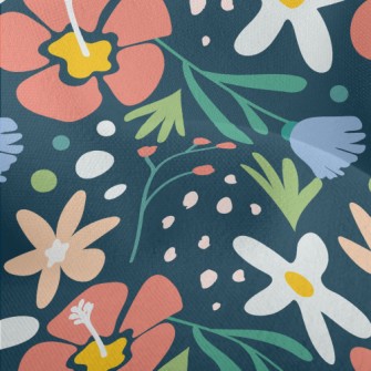 Tropical Rainforest Hibiscus F Lightweight Performance Linen