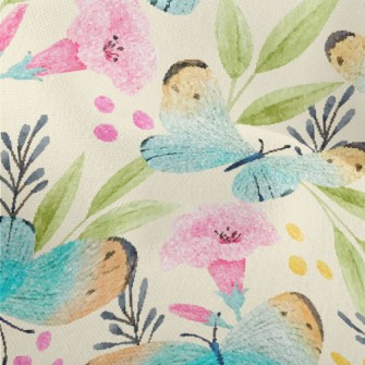 Watercolor Beautiful Butterfly Lightweight Performance Linen