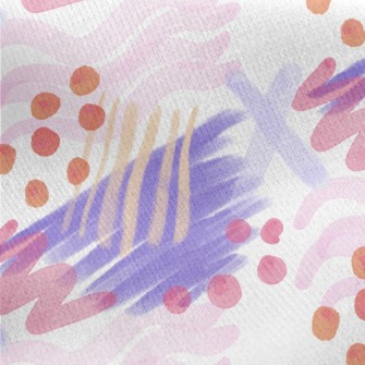 Abstract Dots Lines Jersey Backed Fleece