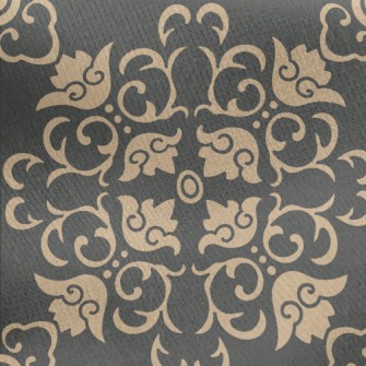 Retro Flower-shaped Damask Jersey Backed Fleece