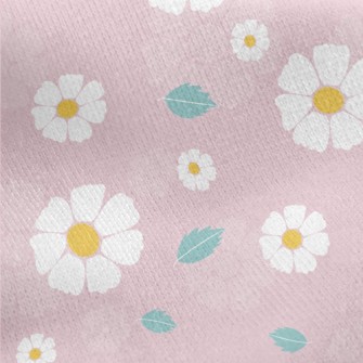 Pure White Flower Jersey Backed Fleece