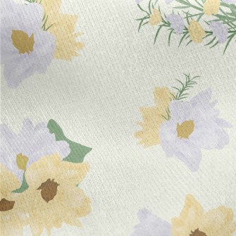 Gentle Bicolor Flowers Jersey Backed Fleece