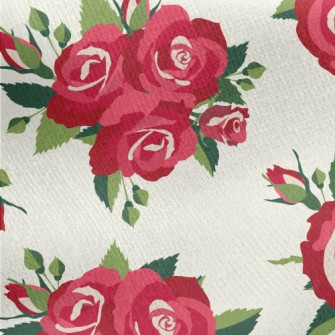 Bright Big Rose Jersey Backed Fleece