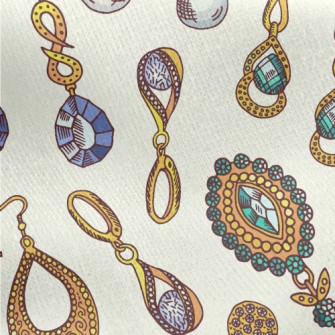 Gold Edge Crystal Earrings Jersey Backed Fleece