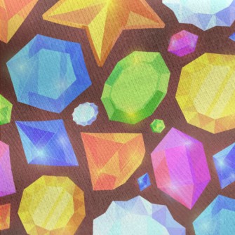 Dazzling Shaped Gems Jersey Backed Fleece