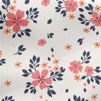 Soft Two-color Flowers Jersey Backed Fleece