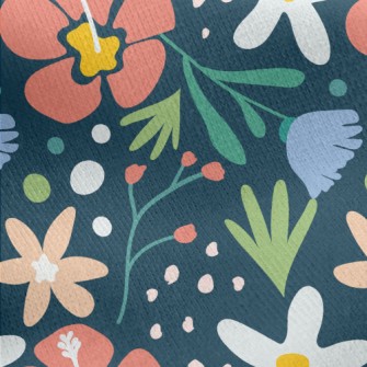 Tropical Rainforest Hibiscus F Jersey Backed Fleece