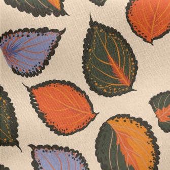 Fantasy Bicolor Leaves Jersey Backed Fleece