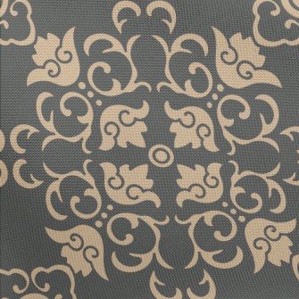 Retro Flower-shaped Damask Pongee