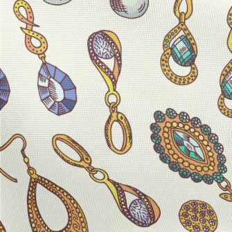 Gold Edge Crystal Earrings Pongee