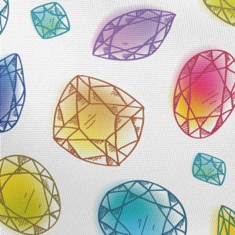 Doodle Colorful Little Gems Pongee
