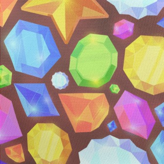 Dazzling Shaped Gems Pongee