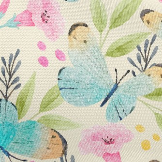 Watercolor Beautiful Butterfly Pongee