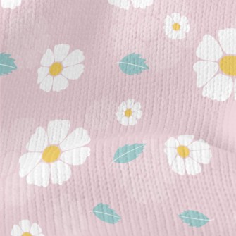 Pure White Flower Stretch Jersey