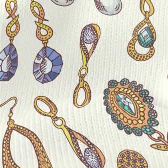 Gold Edge Crystal Earrings Stretch Jersey