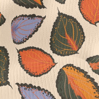 Fantasy Bicolor Leaves Stretch Jersey