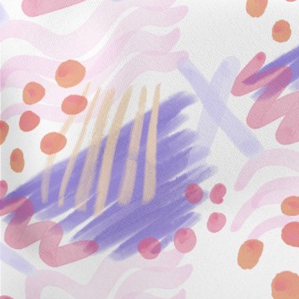 Abstract Dots Lines Lightweight Cotton Poplin