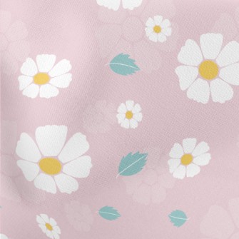 Pure White Flower Lightweight Cotton Poplin