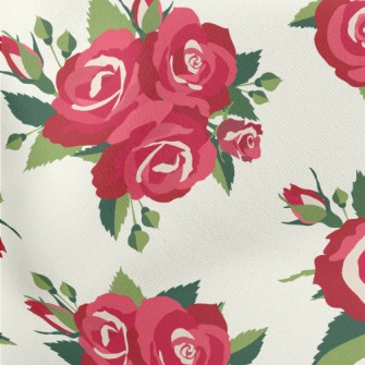 Bright Big Rose Lightweight Cotton Poplin