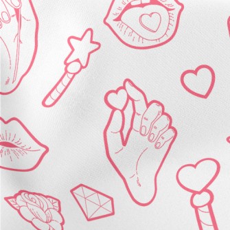 Funny Lip Gestures Lightweight Cotton Poplin