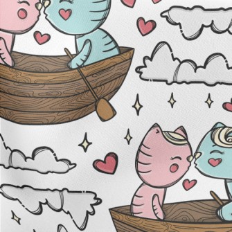 Boating And Kissing The Cat Lightweight Cotton Poplin