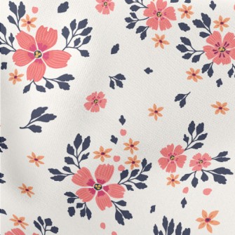 Soft Two-color Flowers Lightweight Cotton Poplin