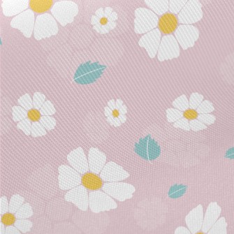 Pure White Flower Midweight Cotton Poplin