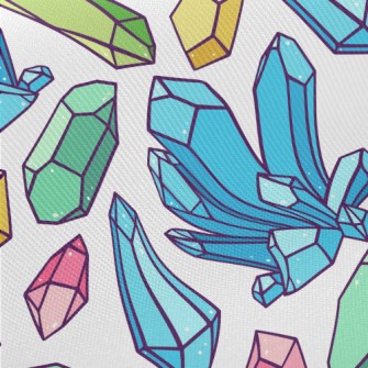 Colorful Crystal Rough Stone Midweight Cotton Poplin